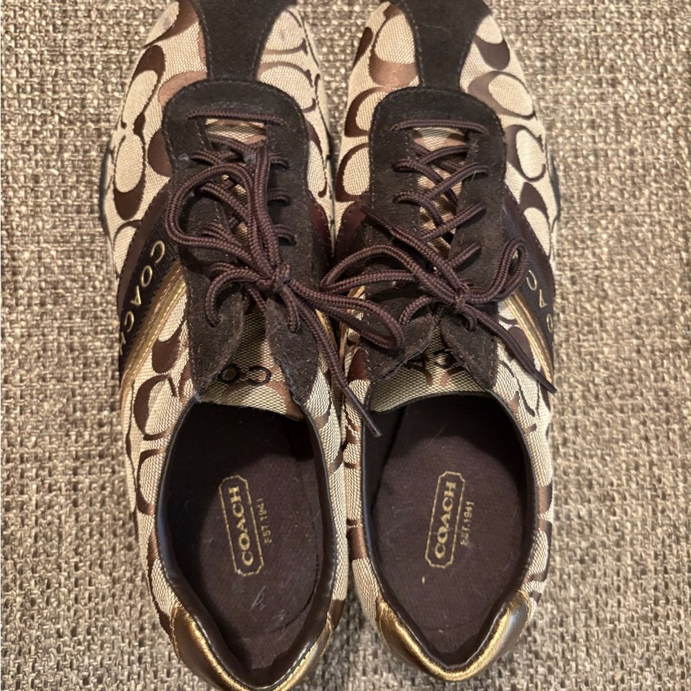 Vintage Coach Signature Brown Sneakers